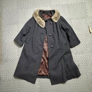 Vintage Dodge & Davis Wool Coat Real Mink Fur Collar Union Made USA